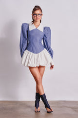 CHELSEA LONG SLEEVE STRIPE MINI DRESS