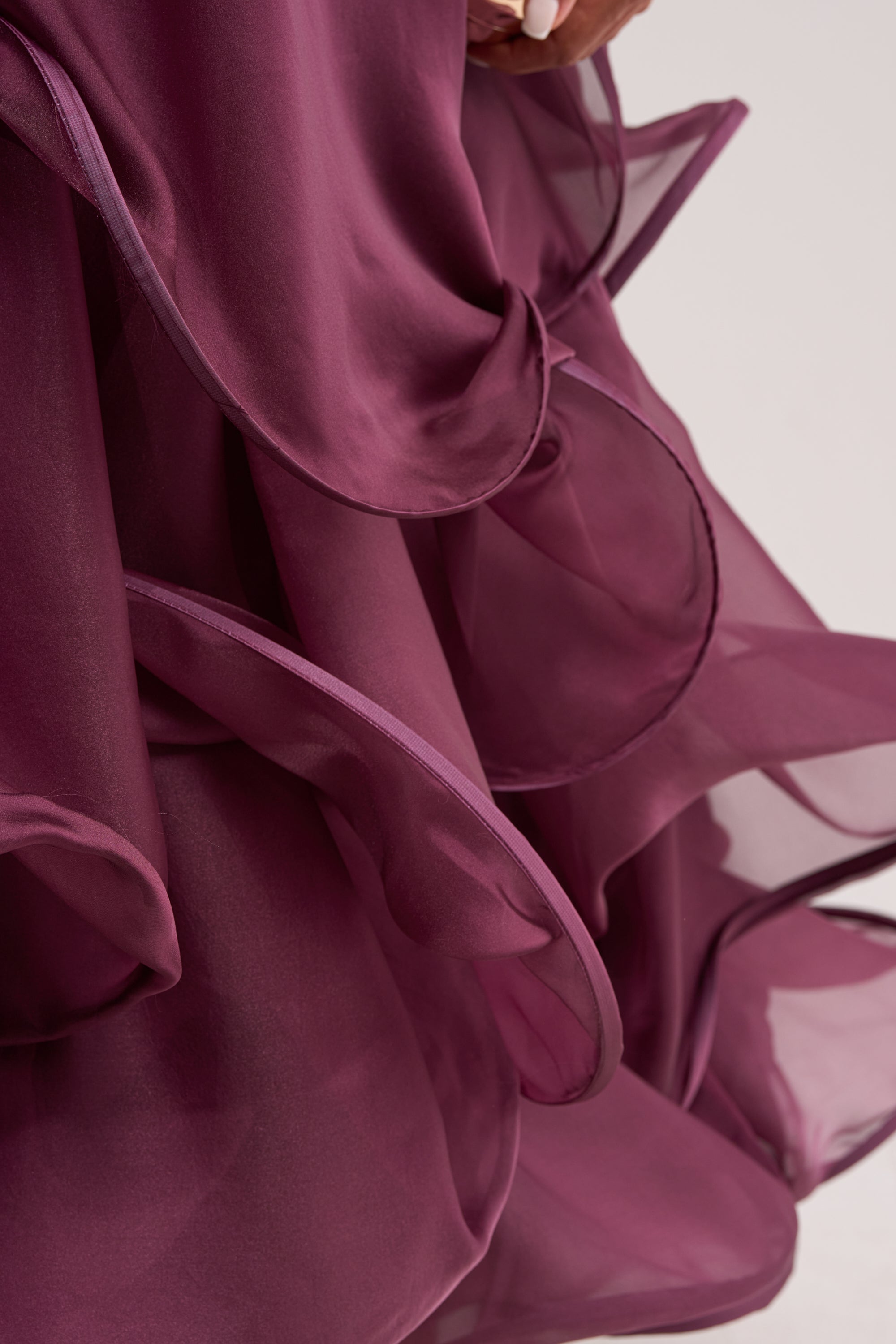 BUDDING ROMANCE ABSTRACT MAXI DRESS IN PURPLE