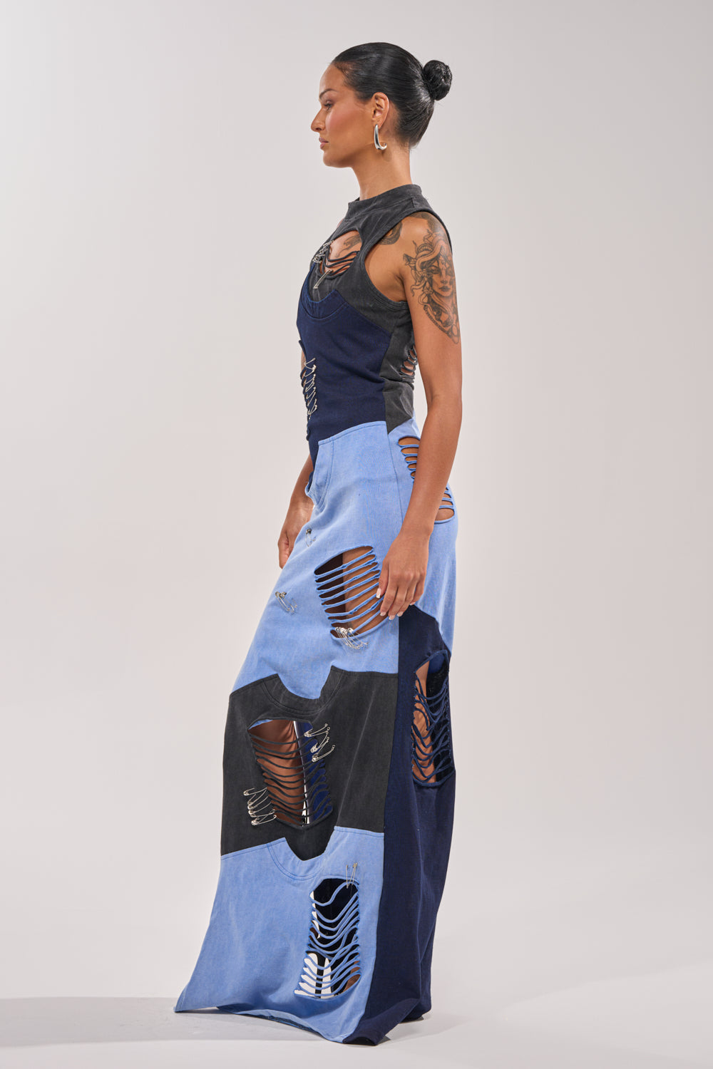 LAST MINUTE MASTERPIECE DISTRESSED MAXI DRESS