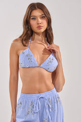 SWEET DREAMS RHINESTONE POPLIN BRALETTE