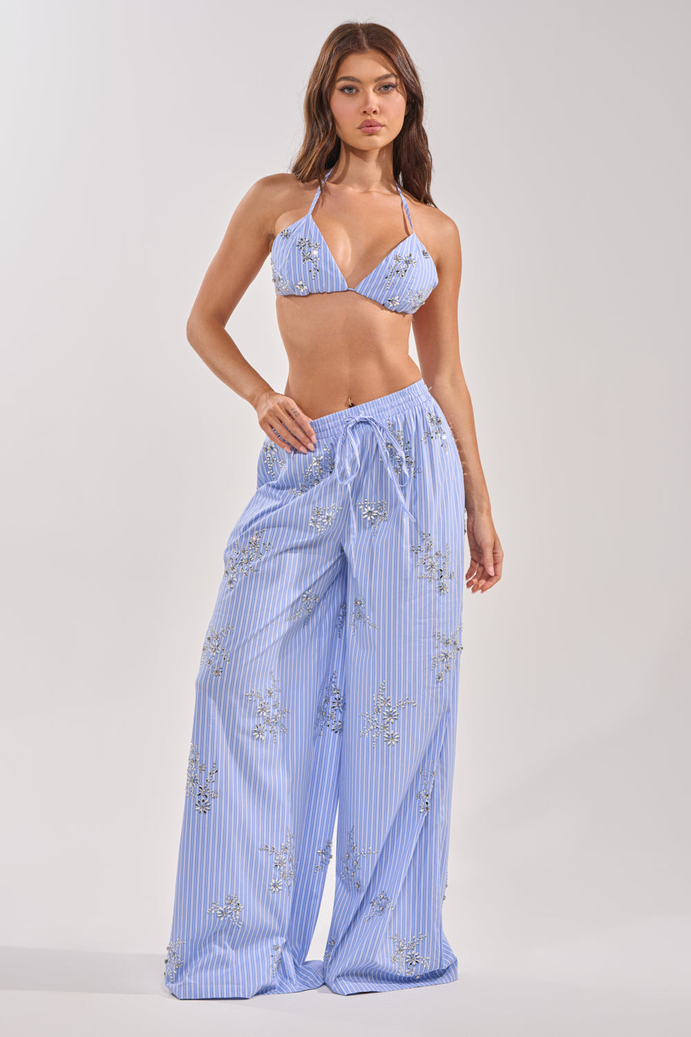 SWEET DREAMS RHINESTONE POPLIN BRALETTE