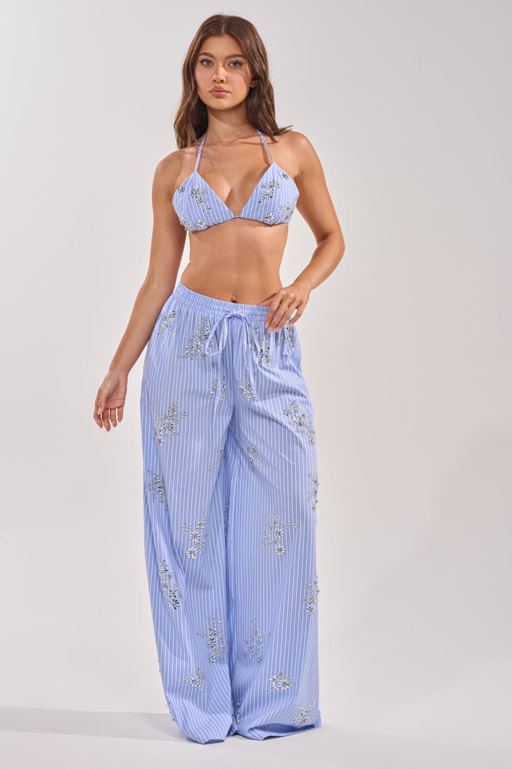 SWEET DREAMS RHINESTONE POPLIN BRALETTE