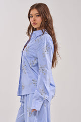 SWEET DREAMS RHINESTONE POPLIN BUTTON DOWN