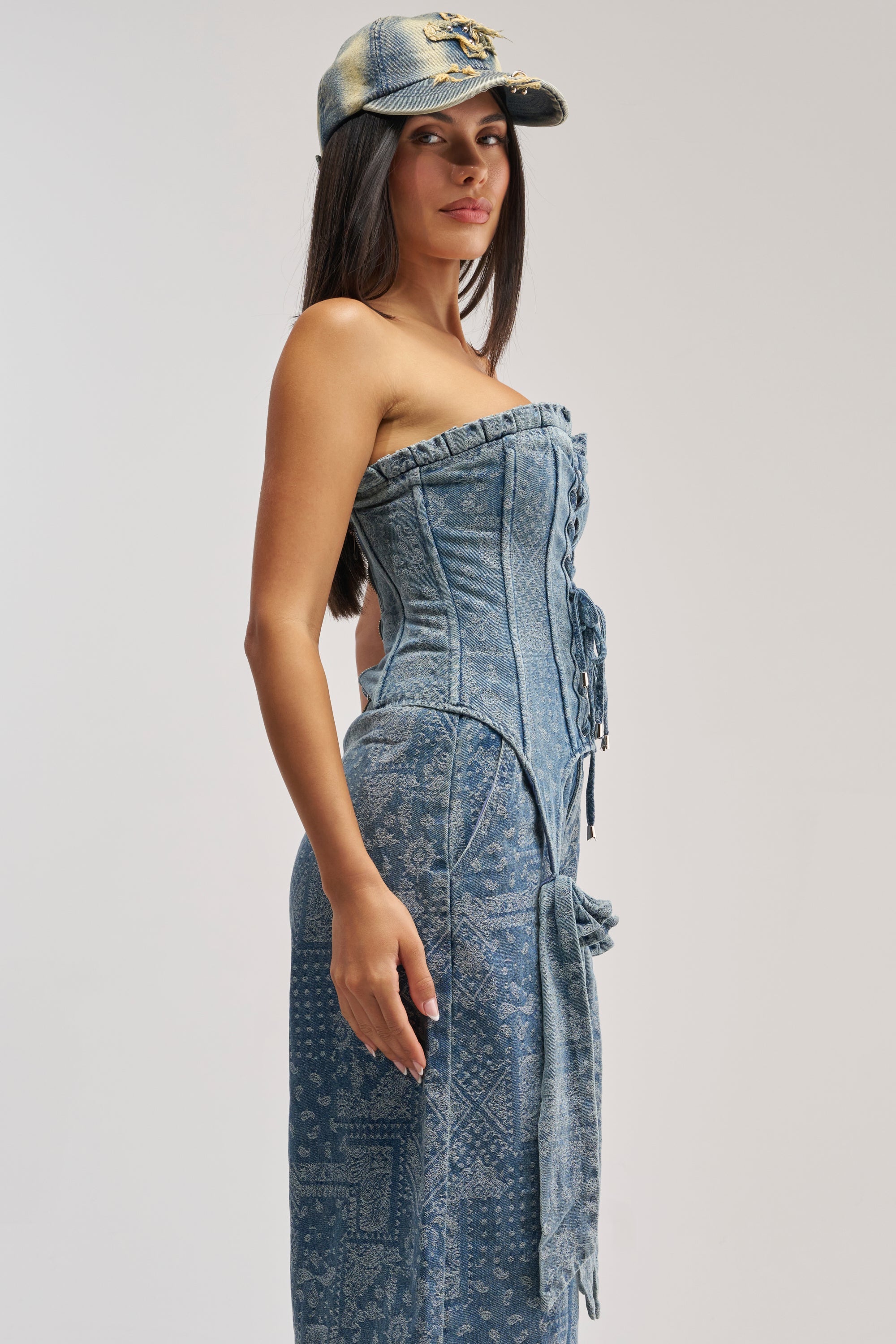 DREAMING BIG PAISLEY DENIM CORSET