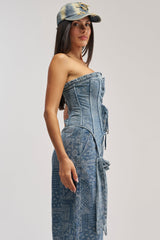 DREAMING BIG PAISLEY DENIM CORSET