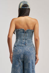DREAMING BIG PAISLEY DENIM CORSET
