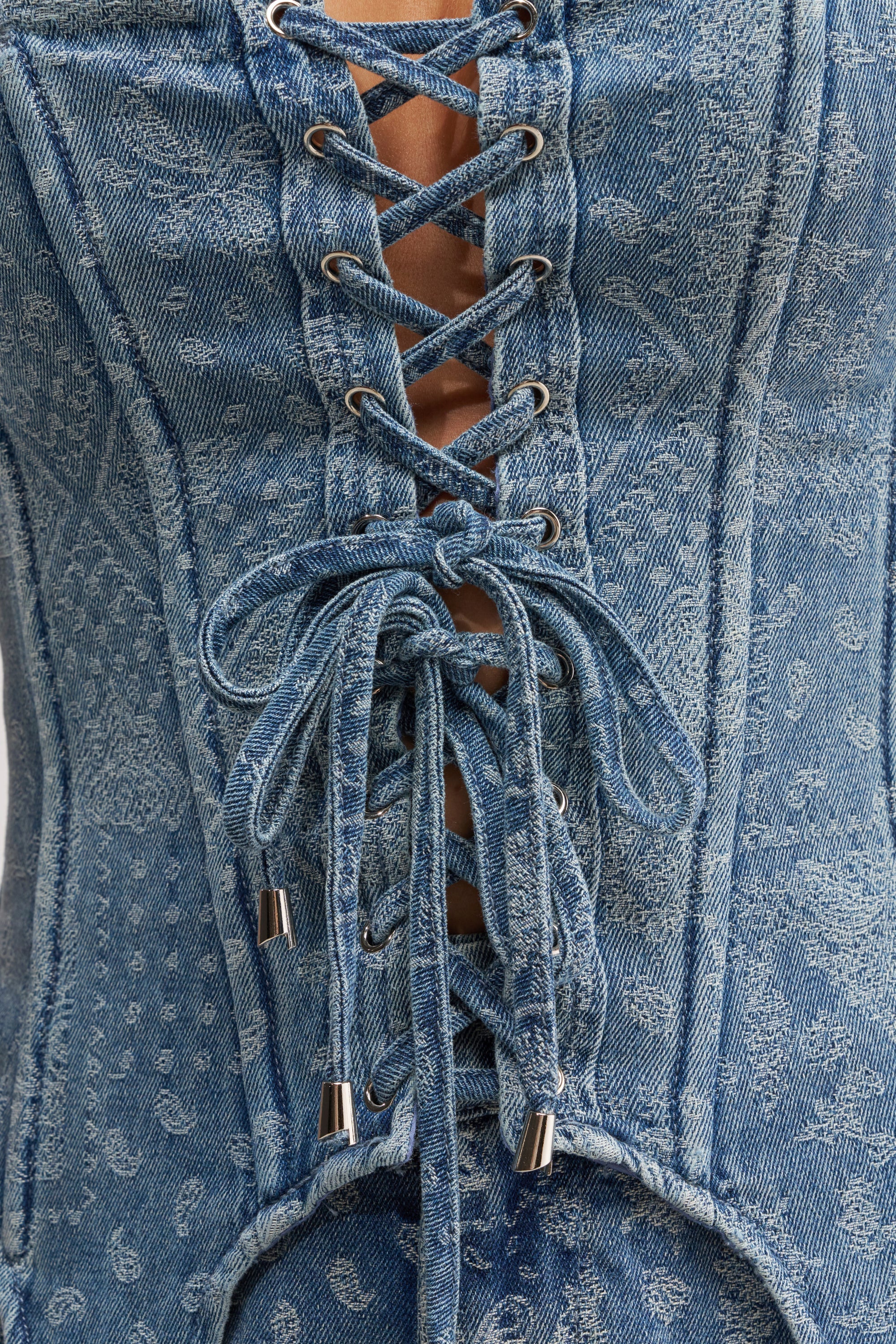 DREAMING BIG PAISLEY DENIM CORSET