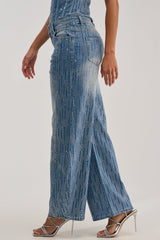 MIND SPINNING EMBELLISHED DENIM