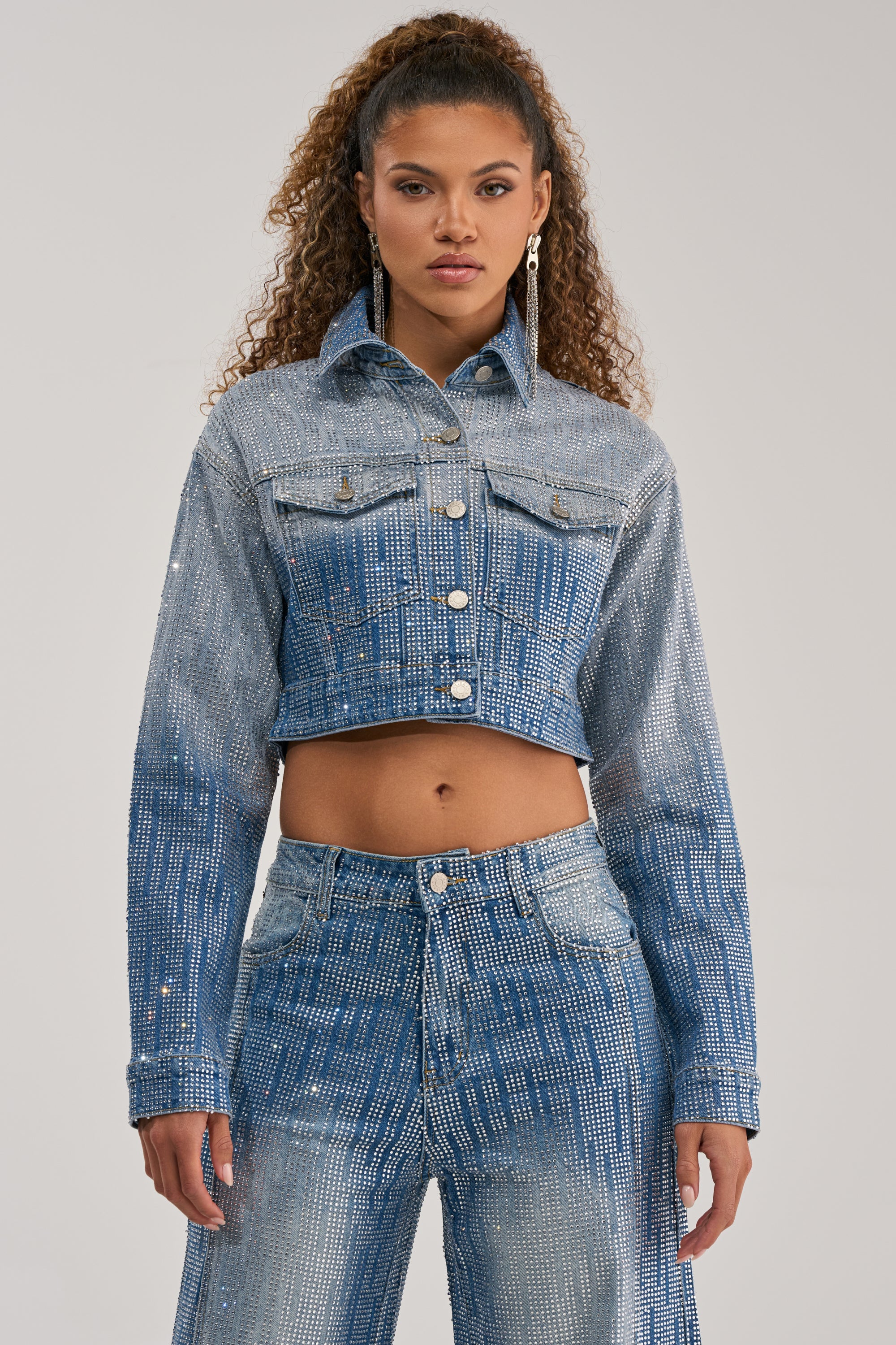 MIND SPINNING EMBELLISHED DENIM JACKET