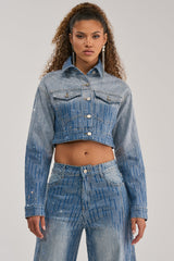 MIND SPINNING EMBELLISHED DENIM JACKET