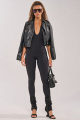 HIGH STANDARDS SLEEVELESS HALTER JUMPSUIT