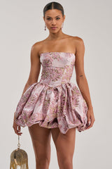 GLAM GROOVE BROCADE MINI DRESS