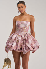 GLAM GROOVE BROCADE MINI DRESS