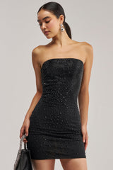 CALL IT CHEMISTRY RHINESTONE MINI DRESS IN BLACK