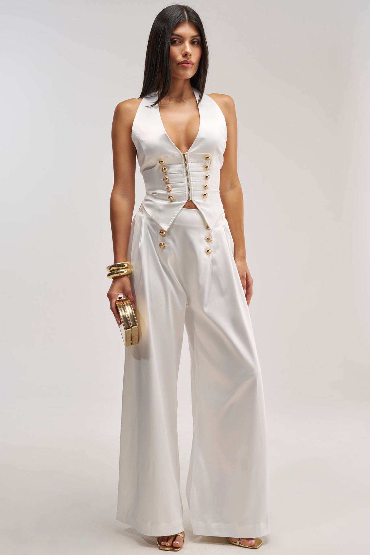 WHITE PARTY EMBELLISHED RELAXED PANT