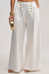 WHITE PARTY EMBELLISHED RELAXED PANT