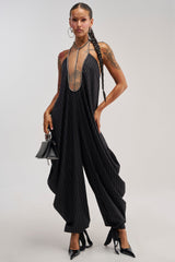 READY FOR BUSINESS PINSTRIPE JUMPSUIT
