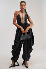 READY FOR BUSINESS PINSTRIPE JUMPSUIT