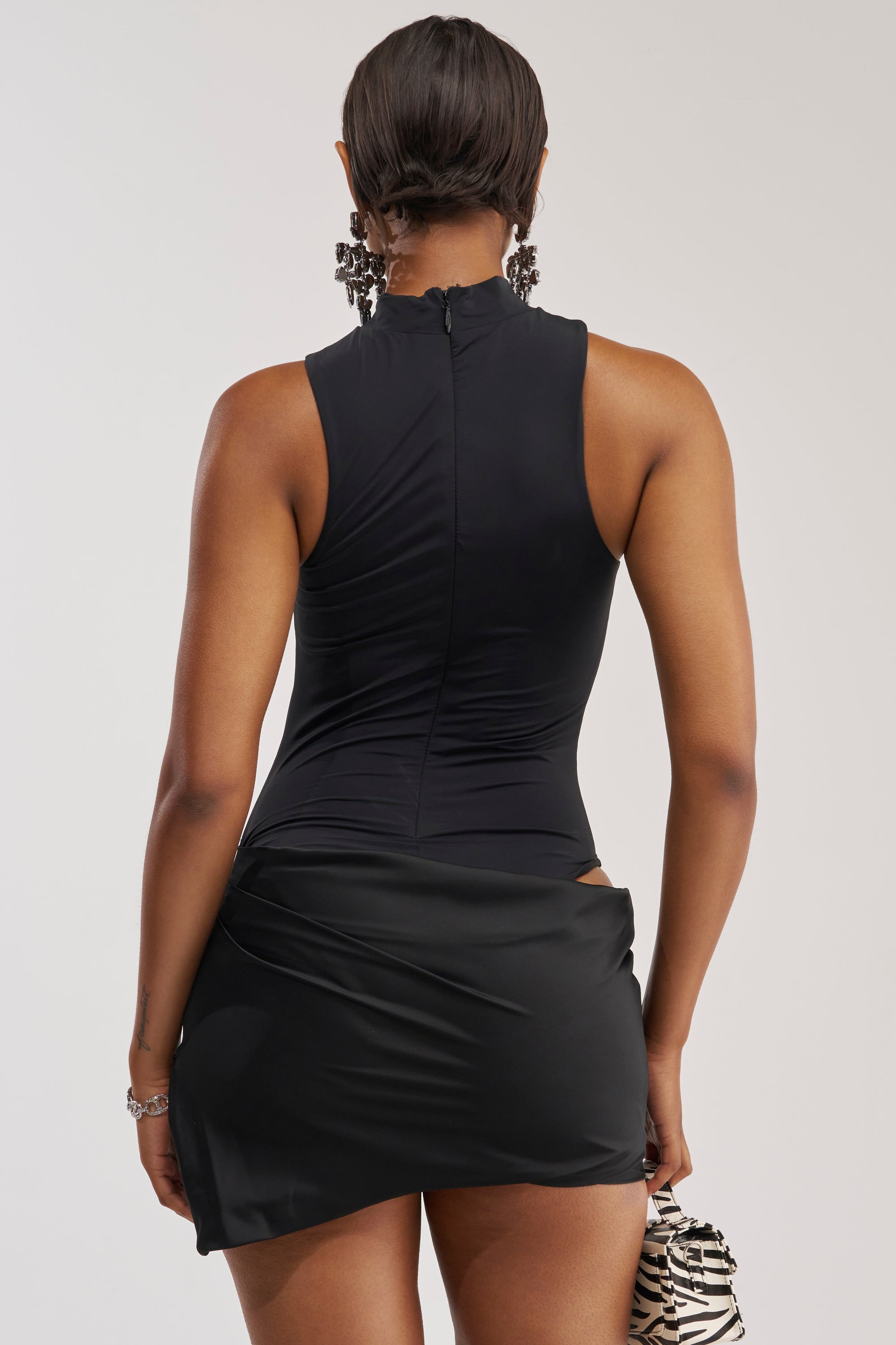 ROYAL FLUSH HIGH NECK MINI DRESS