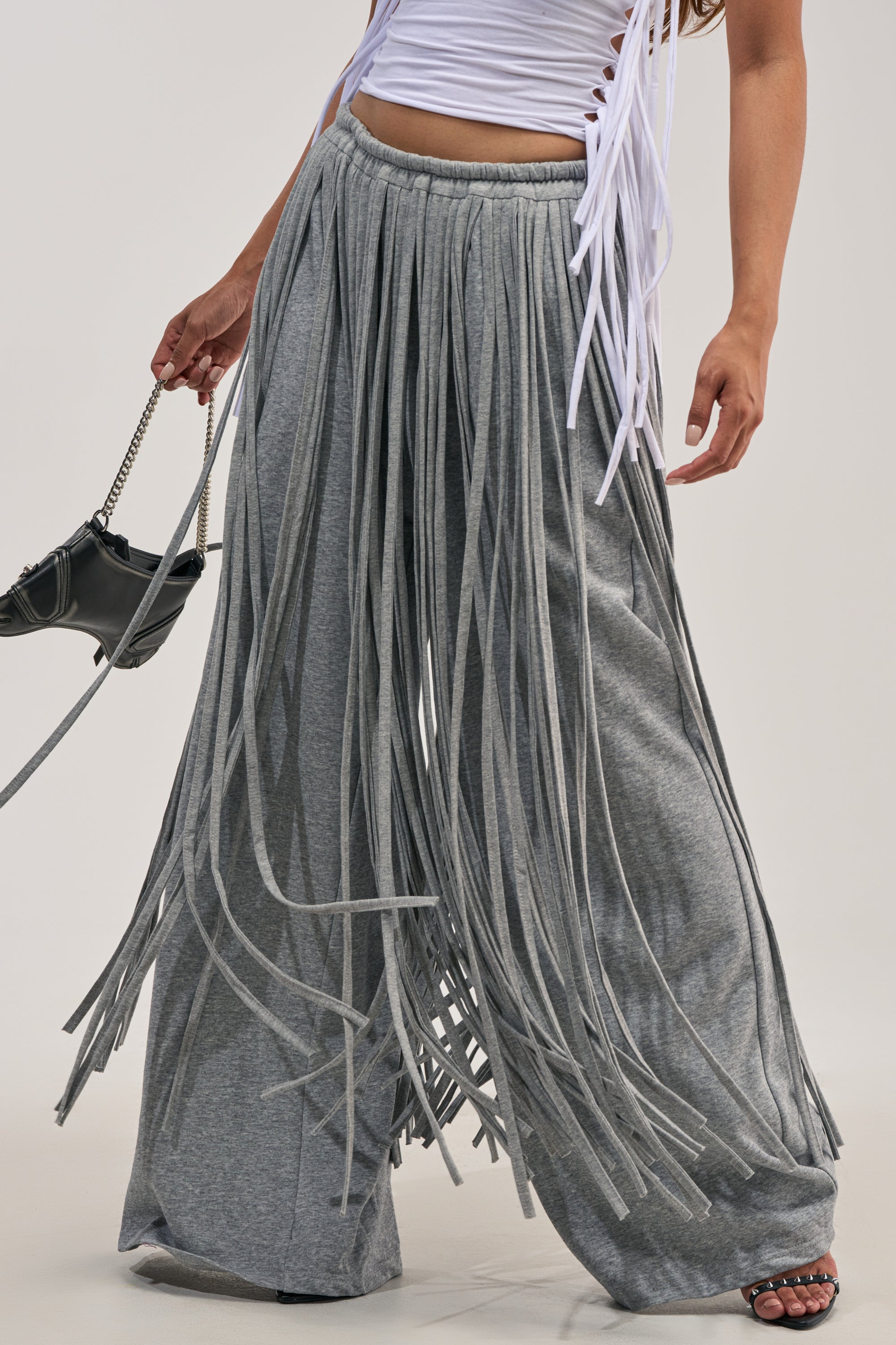 TRY ME FRINGE WIDE LEG JOGGER