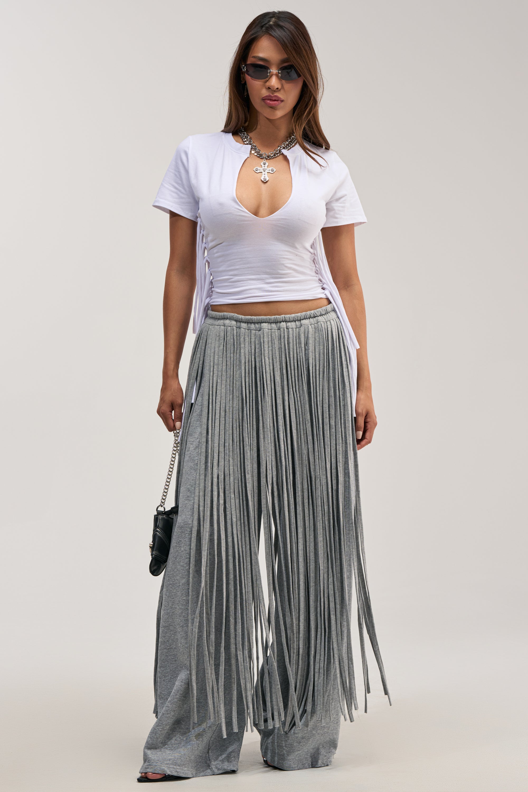 TRY ME FRINGE WIDE LEG JOGGER