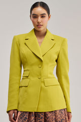 THE BLUEPRINT BLAZER IN CHARTREUSE