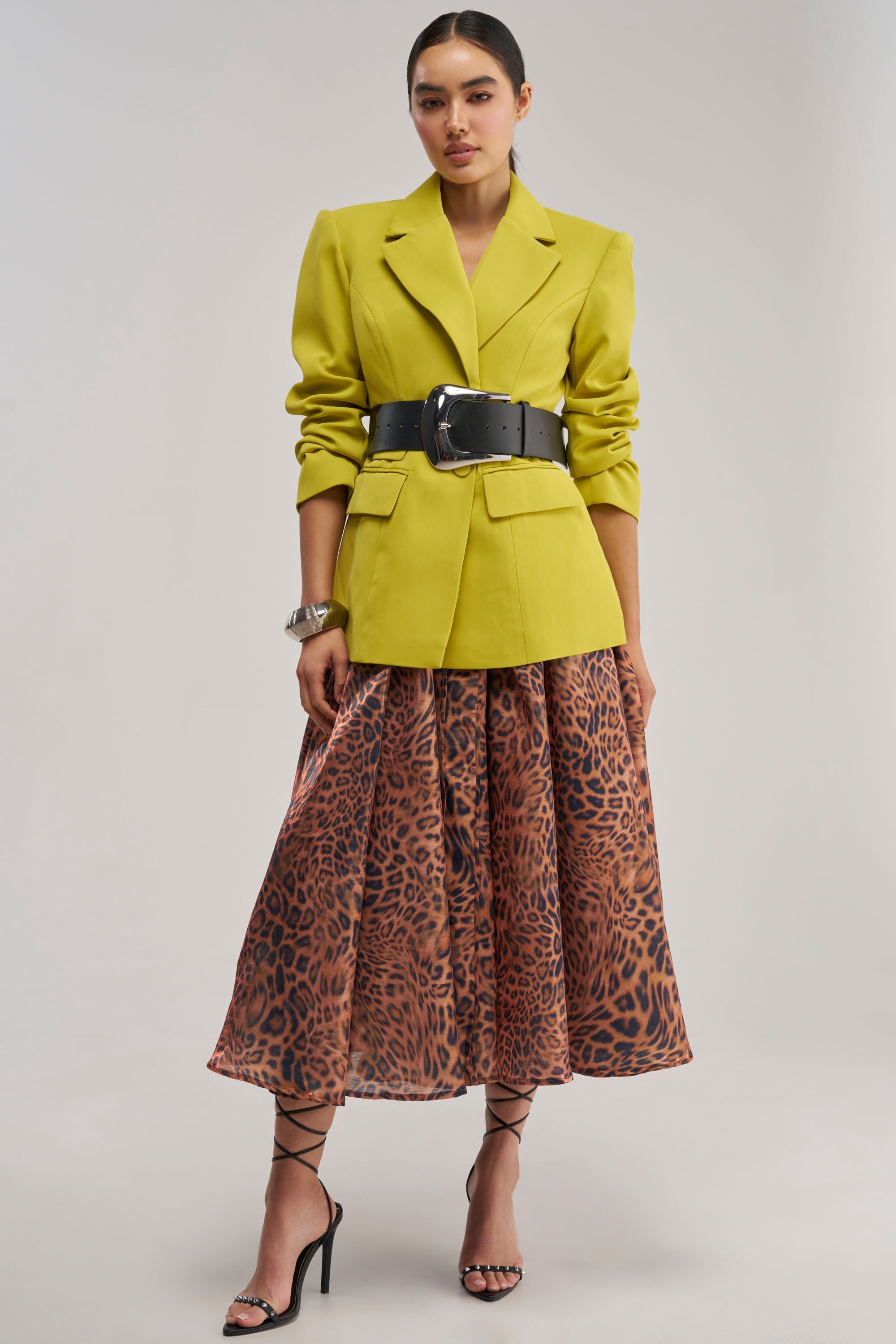 THE BLUEPRINT BLAZER IN CHARTREUSE