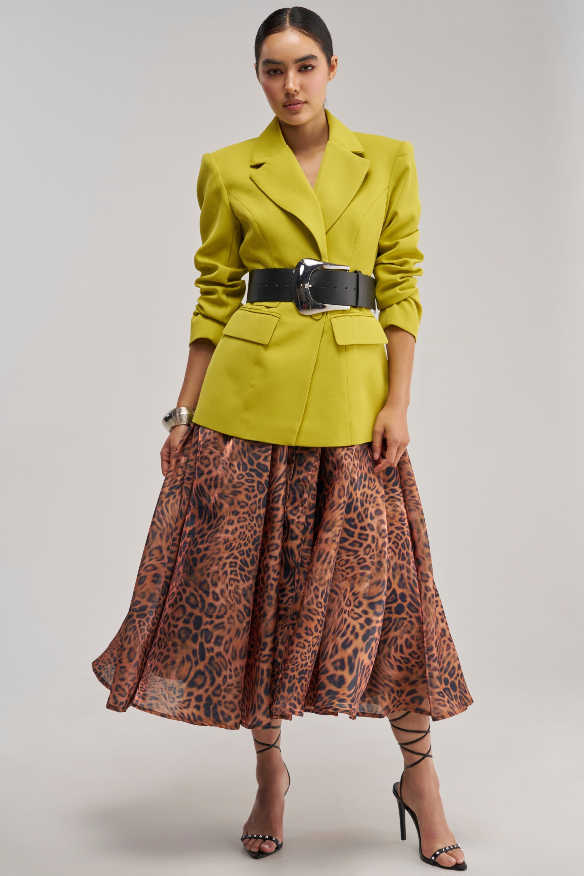 THE BLUEPRINT BLAZER IN CHARTREUSE