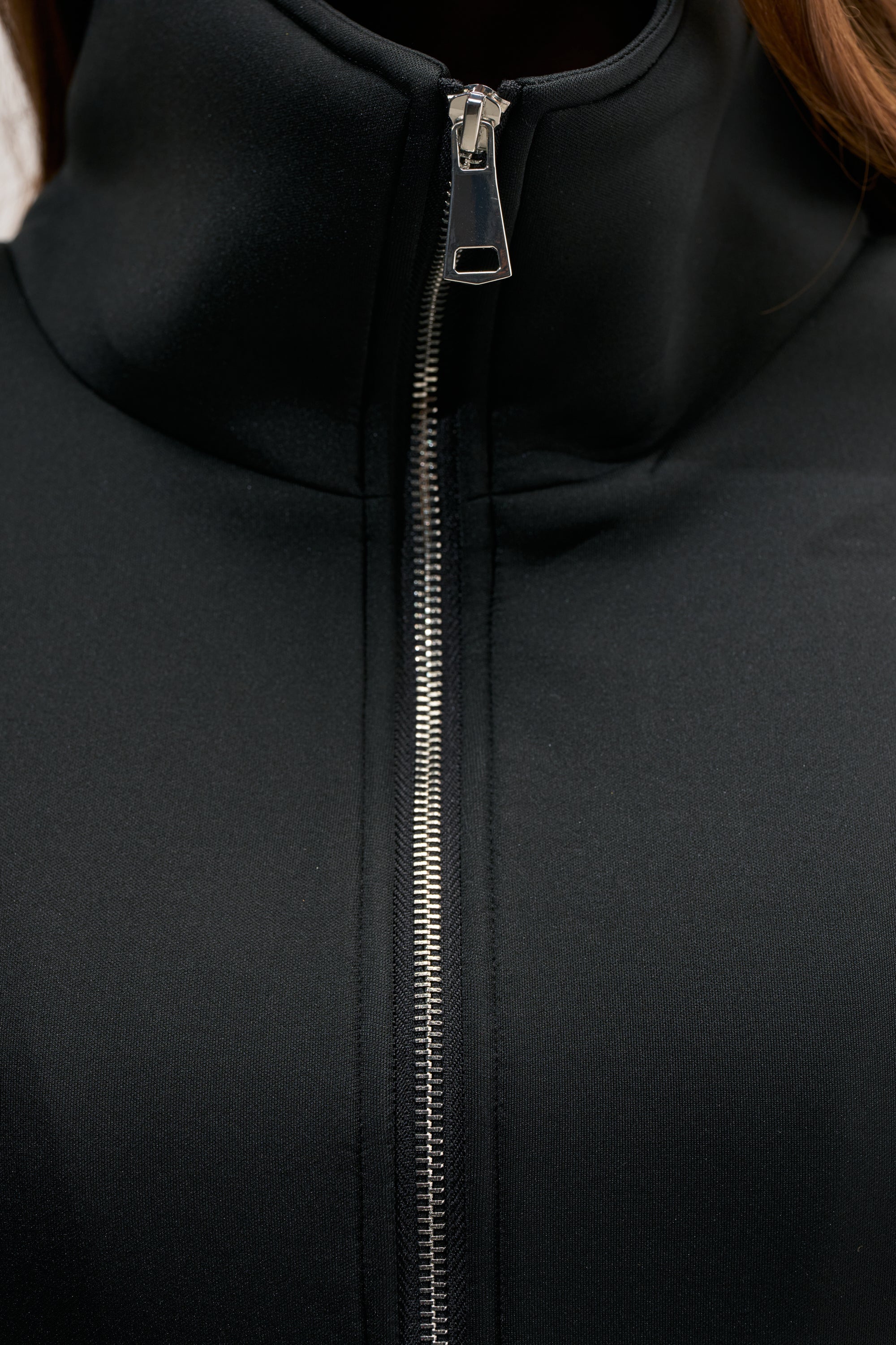 LOTTIE NEOPRENE PEPLUM VEST IN BLACK
