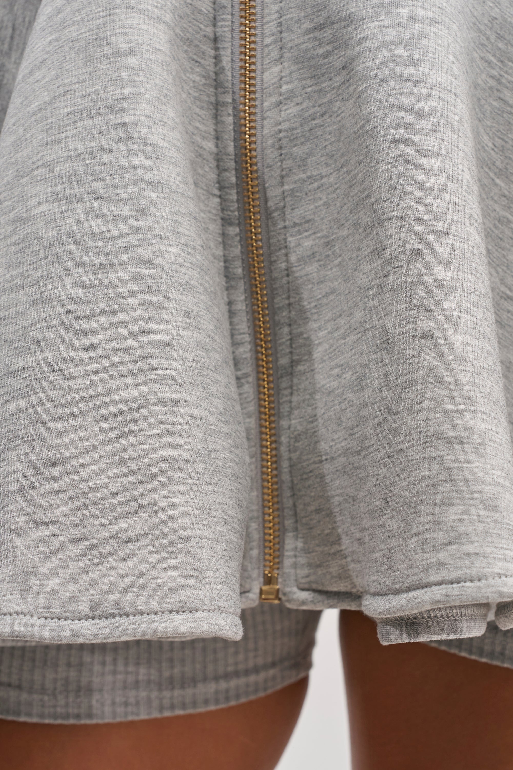LOTTIE NEOPRENE PEPLUM VEST IN HEATHER GREY