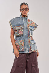 KAI PATCHWORK DENIM VEST