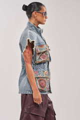 KAI PATCHWORK DENIM VEST