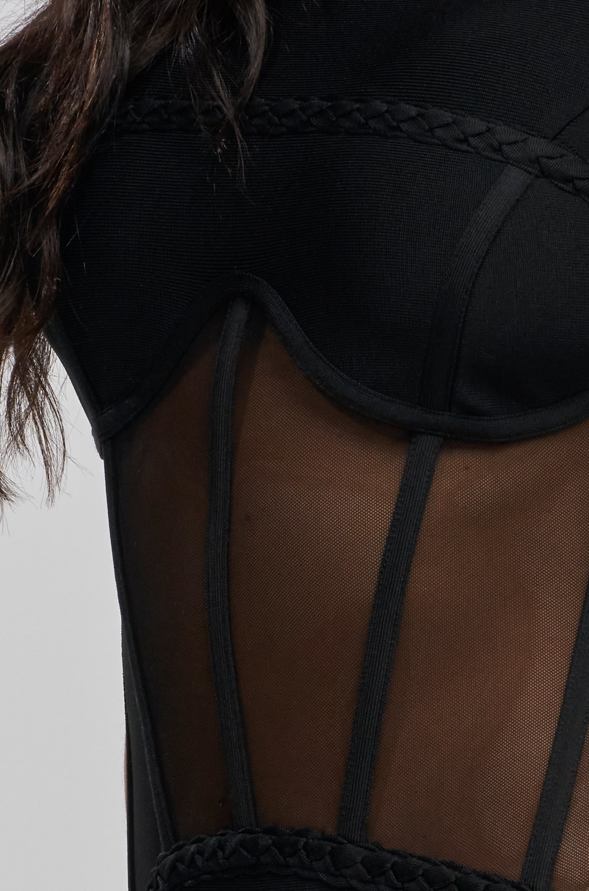 ICONIC INSTINCT BANDAGE CORSET MIDI DRESS