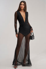 TWIRL TIME SHEER MAXI DRESS