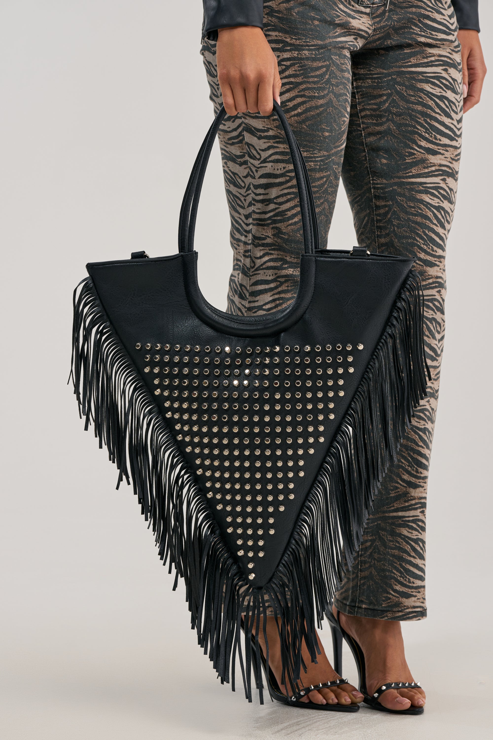TAKE ME OUT STUDDED TOTE