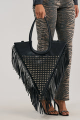 TAKE ME OUT STUDDED TOTE
