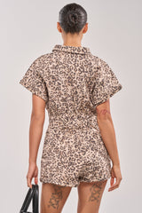 SHADES ON DENIM ROMPER IN LEOPARD