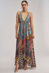 TALK OF THE TOWN PRINTED MAXI DRESS