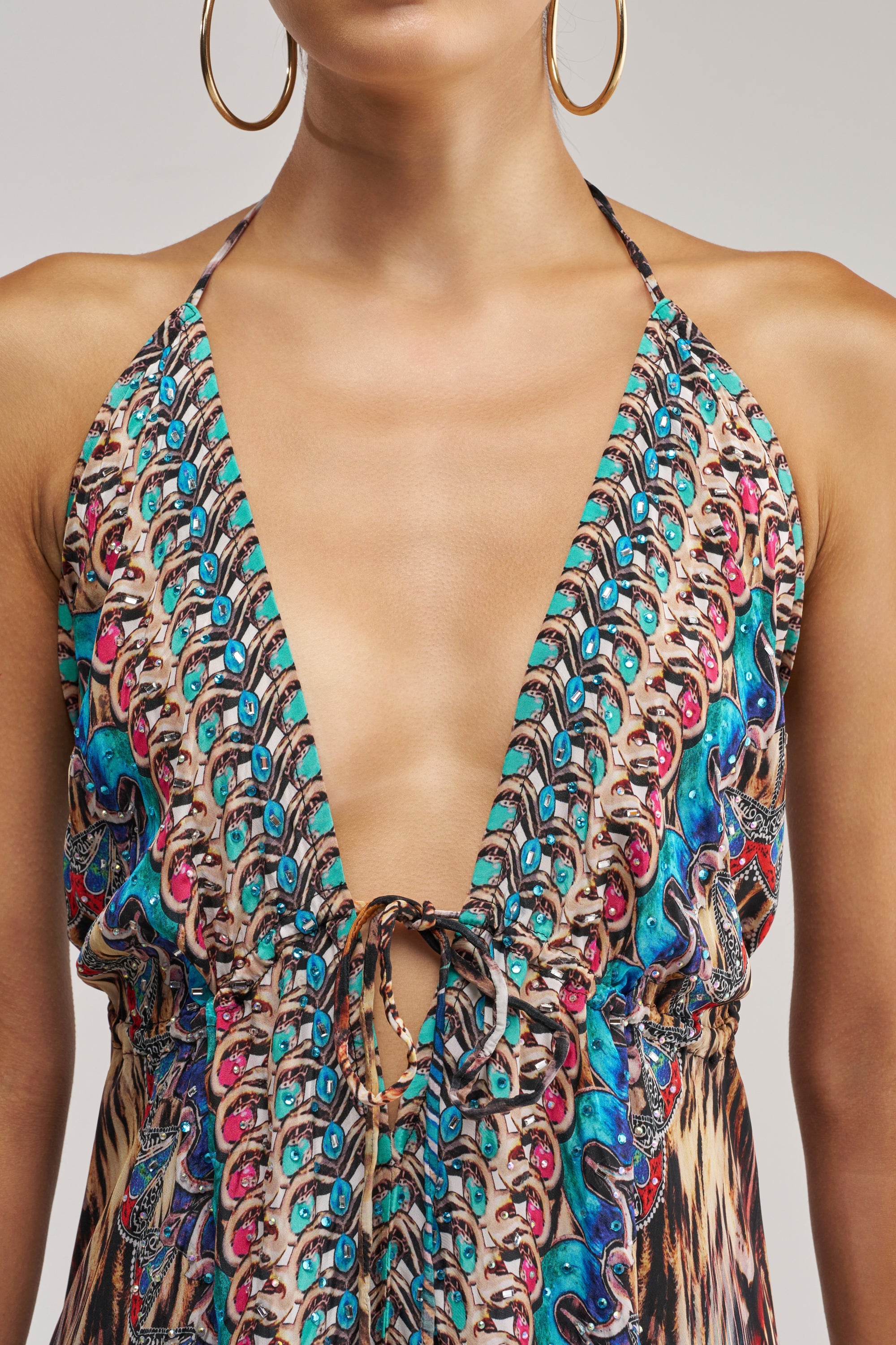 TALK OF THE TOWN PRINTED MAXI DRESS