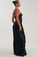 SO YESTERDAY WIDE LEG DENIM JUMPSUIT