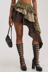 SHAY MULTI PLAID MINI SKIRT