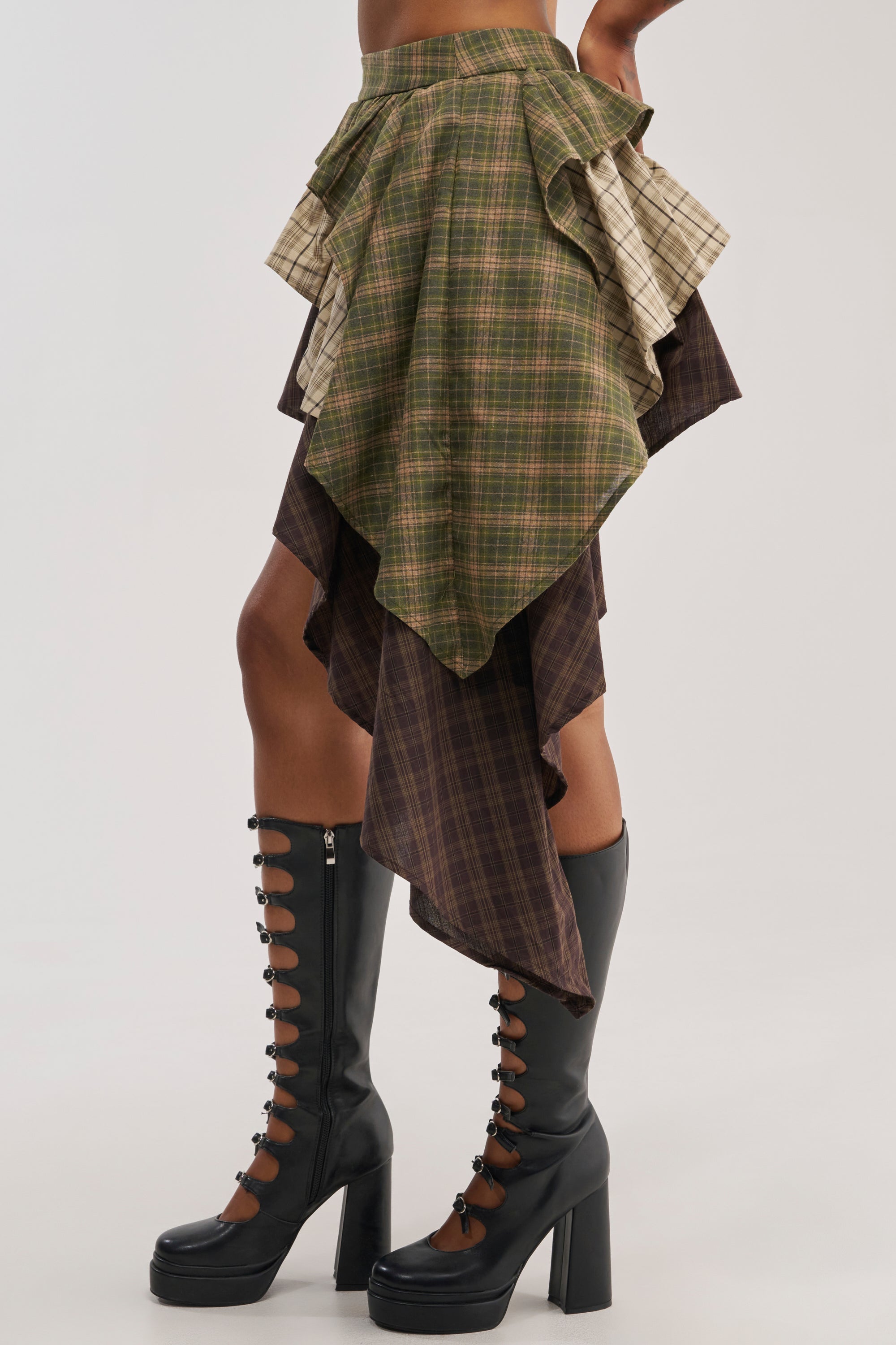 SHAY MULTI PLAID MINI SKIRT