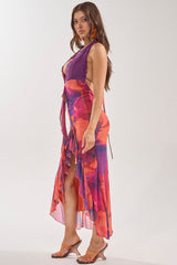 MI AMOR HALTER LACE MAXI DRESS