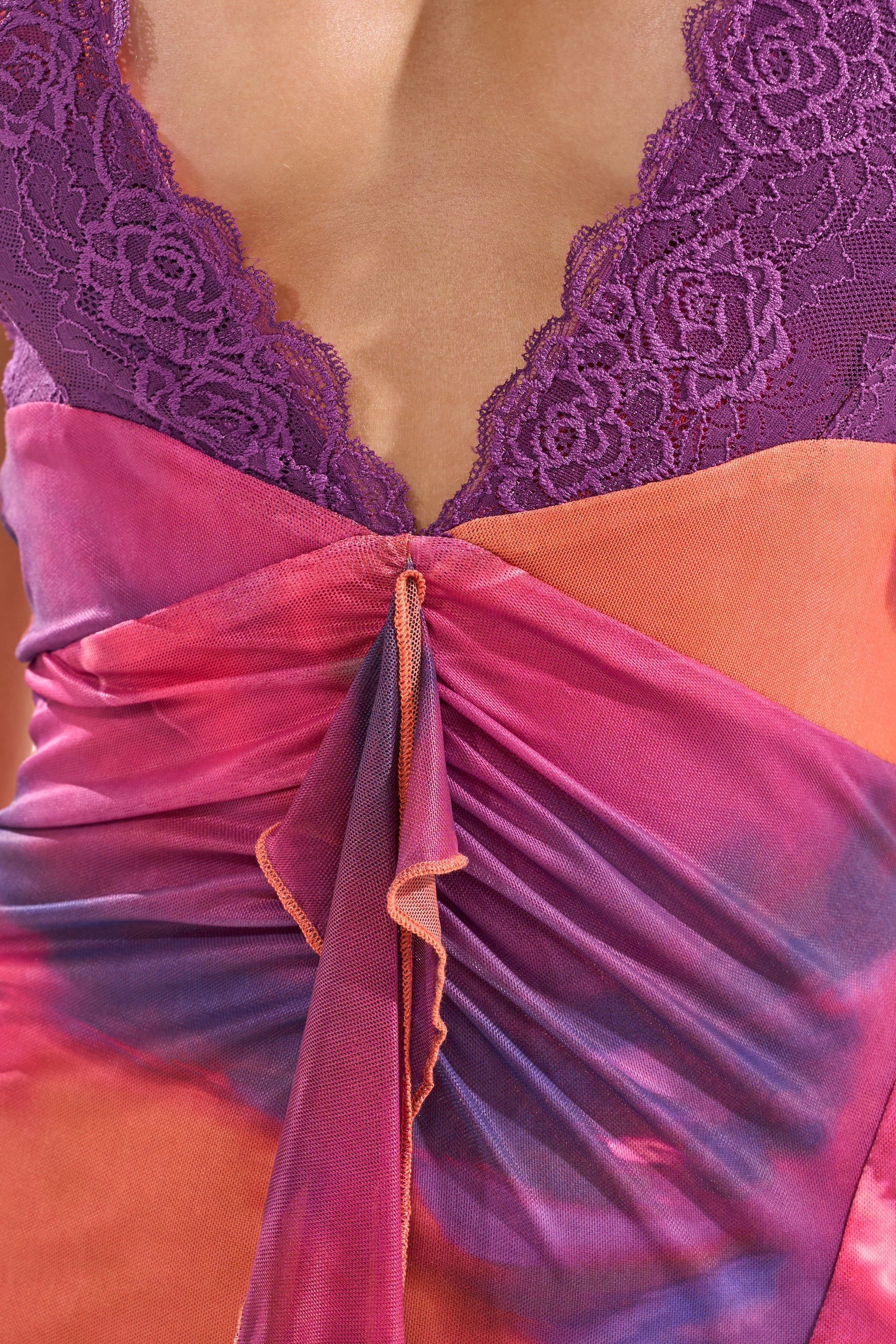 MI AMOR HALTER LACE MAXI DRESS