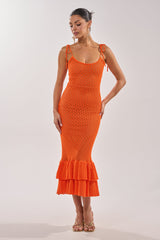 LINSEY MAXI KNIT DRESS IN ORANGE