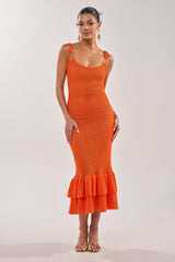 LINSEY MAXI KNIT DRESS IN ORANGE