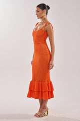 LINSEY MAXI KNIT DRESS IN ORANGE