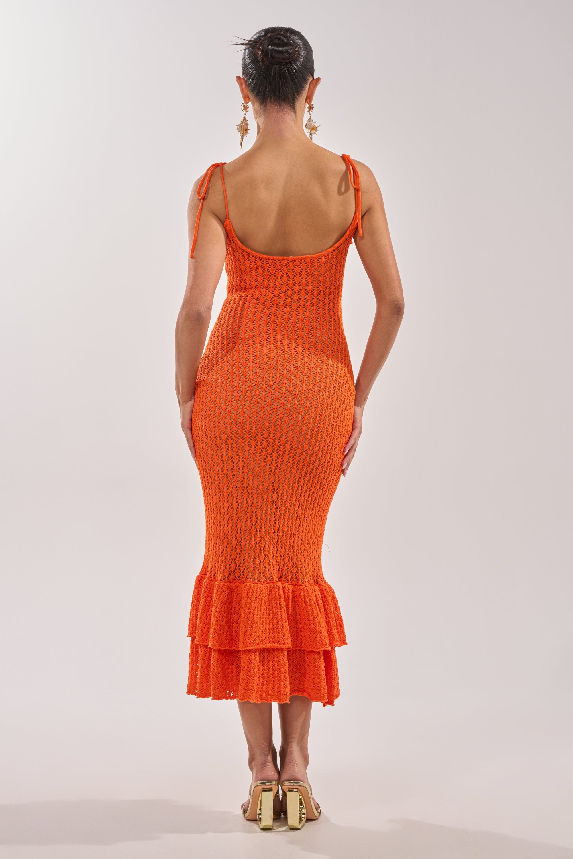 LINSEY MAXI KNIT DRESS IN ORANGE