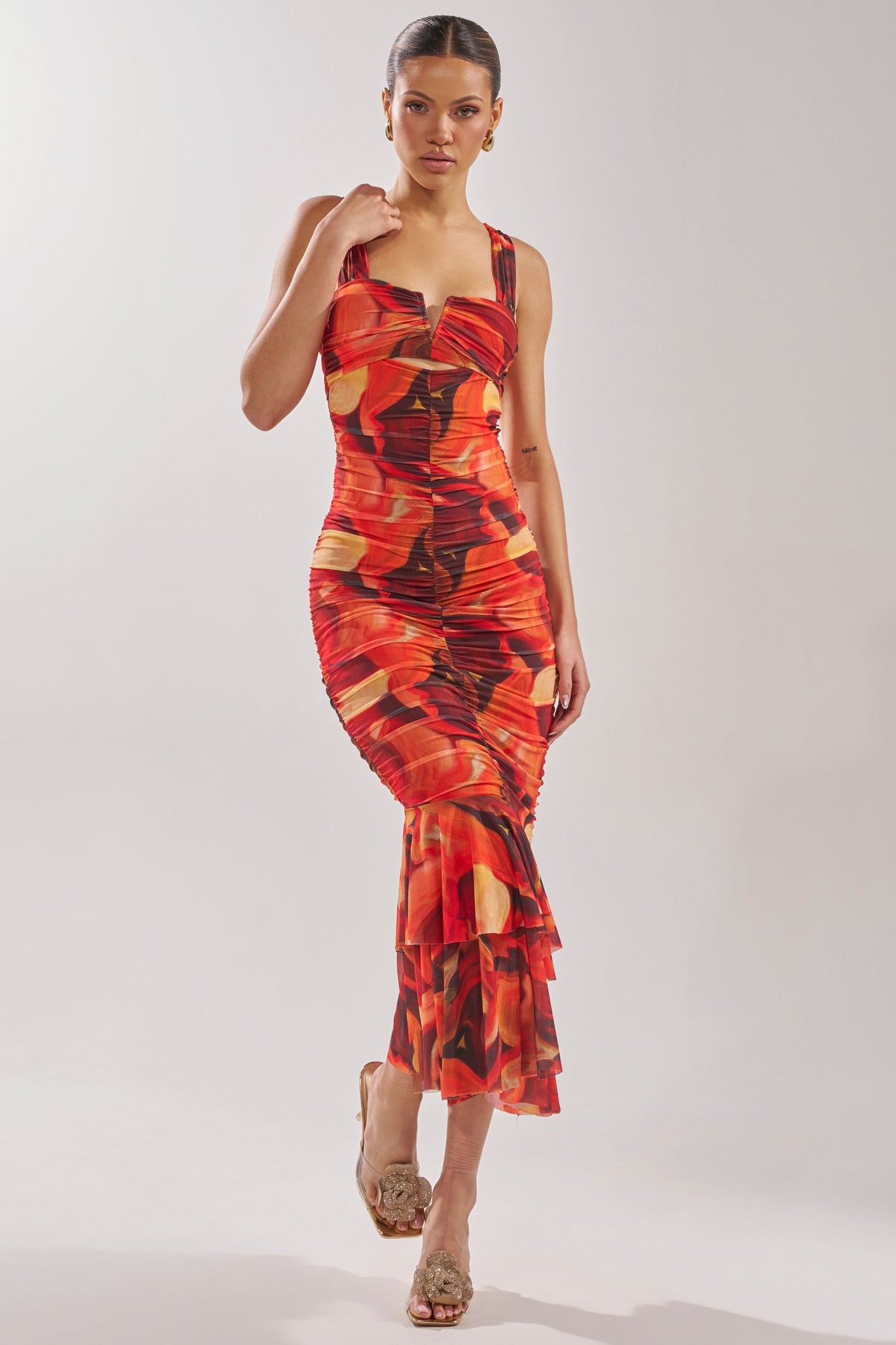 BELONG IN A MUSEUM RED MAXI DRESS