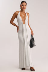 MAKE YOU LOSE YOUR MIND MAXI DRESS IN LIGHT GREY